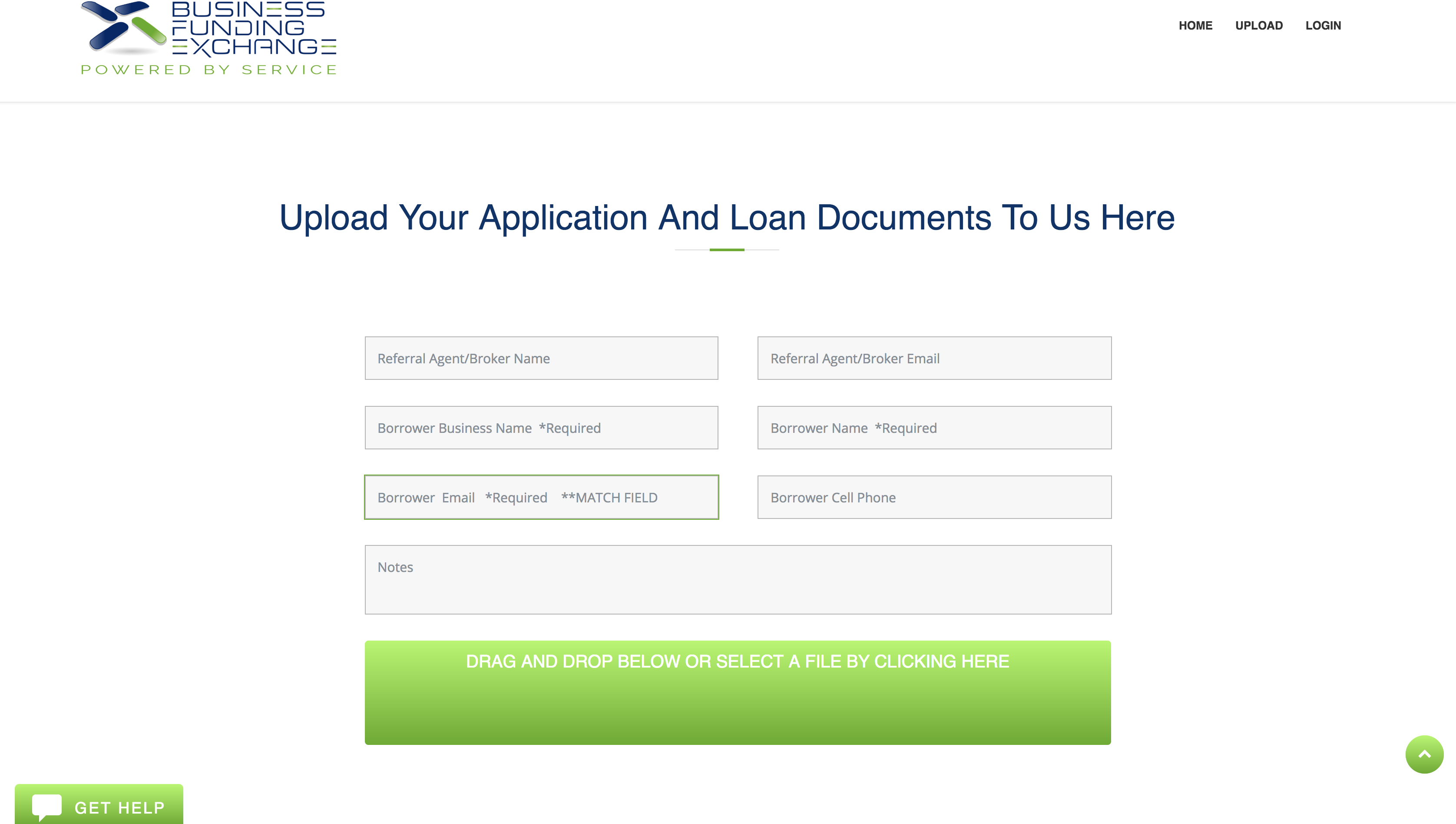 Business Funding Exchange Portal Upload Documents